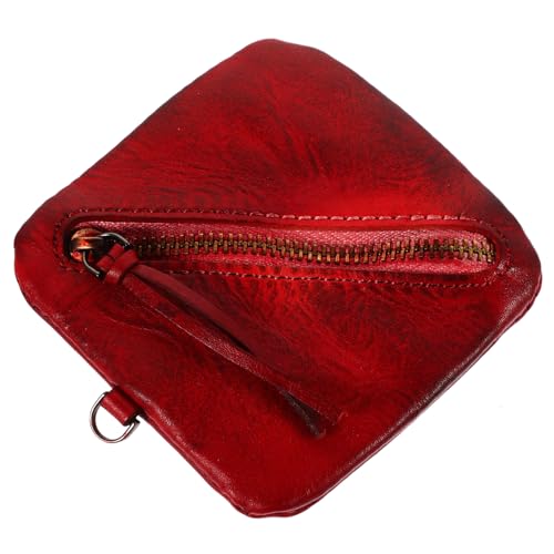 FOMIYES Münzbörse Damen Rindsleder Kleingeldbörse Retro Wechselgeldbörse Beutel Kartenhalter Geldbörse Für Unterwegs Klein Und Leicht von FOMIYES