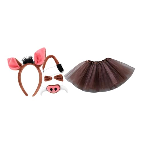 FOMIYES Haarreifen Tiere Kinder Kostümset Für 4 Teiliges Kostü Mit Kopfband Rock Und Halloween Karneval Und Kindergeburtstagsfeiern Tiere Ohren Haarreifen Party von FOMIYES