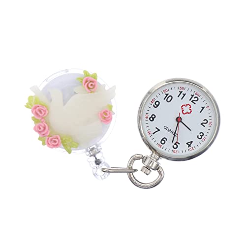 FOMIYES Krankenschwester Taschenuhr Einziehbare Medizinische Uhr mit Clip Präzise Quarzbewegung für Studenten und Pflegekräfte Wasserfest Leicht und Ablesbar von FOMIYES