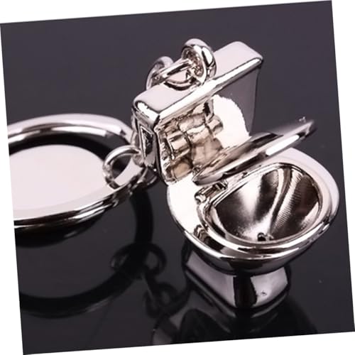 FOMIYES Kreativer Metall Toilettenschlüsselanhänger Silberfarben Langlebig als Taschen und Autoschmuck für Valentinstag Freundin Freund Geburtstag von FOMIYES