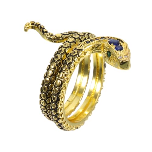 FOMIYES Kreativer Schlange Ring mit Blauen Zirkonia Unisex Modeschmuck Vielseitiger für Damen und Herren Modisches Accessoire für Alltag und Besondere Anlässe von FOMIYES