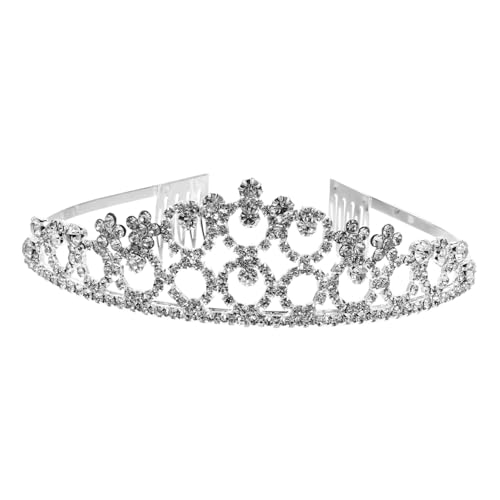 FOMIYES Kristallkrone mit Strasssteinen Metall Haarreif für Frauen Fest Sitzende Braut Tiara Modischer Haarschmuck für Hochzeit Geburtstag und Festliche Anlässe von FOMIYES