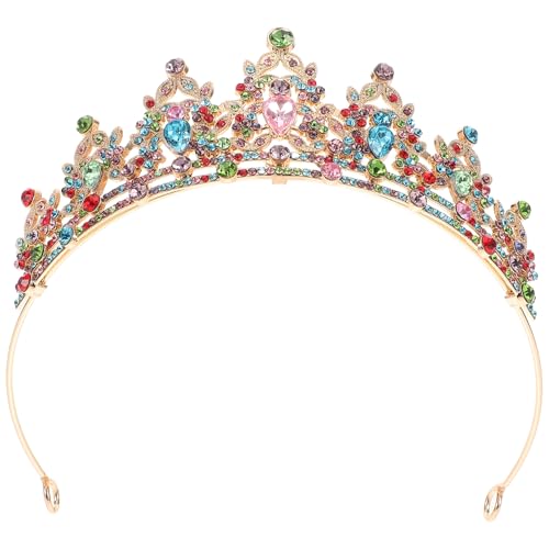 FOMIYES Krone Für Prinzessin Hochzeit Party Tanz Geburtstag Frauen Junge Mädchen Kopfschmuck Haar Zubehör Stilvolle Brautkopfschmuck Stirnband Hochzeitskopfstück Brauthaarband von FOMIYES