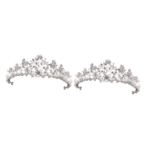FOMIYES 2St elegant Haarband haarschmuck dvd the crown nupsis wedding y shine agn Tiara Haargummi kopfschmuck Brautkrone -Krone Kristallkrone Handbuch Stirnband Zubehör Kopfbedeckung von FOMIYES