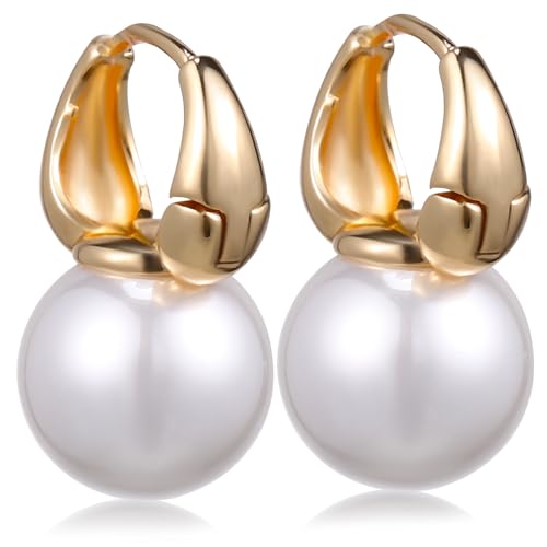 FOMIYES Künstliche Perlenohrringe Damen Minimalistische Creolen Ohrringe Modische Zierliche Perlenohrringe Für Hochzeit Alltag von FOMIYES