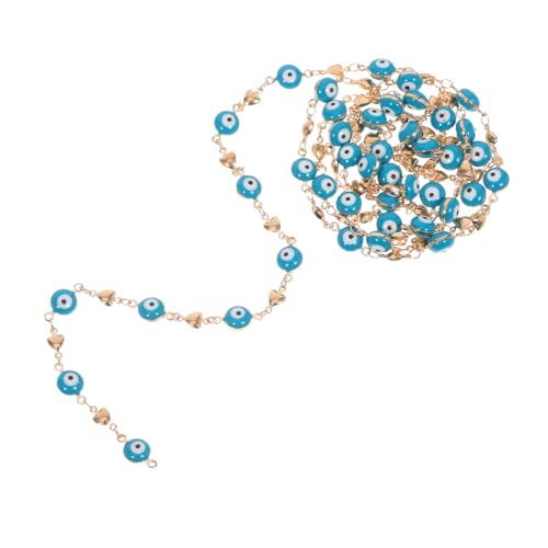 FOMIYES Kupferkette mit Herz-evil-eye-anhänger Schmuckkette für Damen Langlebig und Farbbeständig Modisches Diy-accessoire für Halskette Armband Vielseitig Kombinierbar Blaues Auge Design von FOMIYES