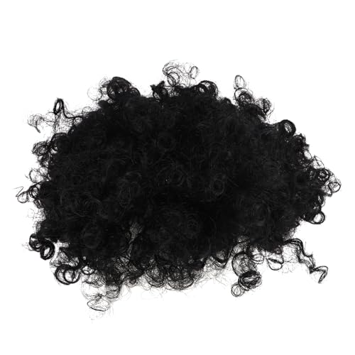 FOMIYES Kurz Afro Locken Perücke Damen Synthetische Mohawk Frisur mit Bangs Fluffiges Hitzebeständiges Kunsthaar Verstellbar und Sicher für Cosplay Partys und Alltagslook Schwarz von FOMIYES