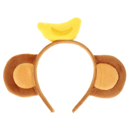 FOMIYES Kuscheliges Affenohren Haarband mit Banane Weiches Damen Stirnband für Kostüm und Cosplay Partys Bequemes Leichtes Mädchen Haar Accessoire Dekoratives Tier Design von FOMIYES