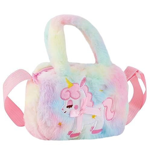 FOMIYES Kuschelweiche Einhorn Umhängetasche für Mädchen Verstellbare Schultertasche Niedliche Kosmetiktasche Reise Accessoire Langlebig und Sicher für Verschiedene Anlässe Geeignet von FOMIYES