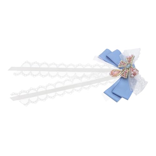 FOMIYES Schleifenbrosche Mit Spitzen-details Glitzerndem Strass-akzent Für Damen Und Mädchen Vorgebundene Brosche Mit Schleife Für Kleider Hemden Und Party-outfits Metallverschluss von FOMIYES