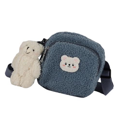 FOMIYES Lammfell Umhängetasche Damen Kreativ Bärenform Felltasche Handtasche Tragbar für Alltag und Freizeit mit Komfortgriff und Modischem Design von FOMIYES