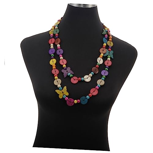 FOMIYES Lange Boho Halskette für Damen Handgefertigten Holzperlen Kokosnussschale Modisches Zufälligen Farben für Partys Strand Zufällige Farbe FOMIYES Lange Boho Halskette für Damen Handgefertigten Holzperlen Kokosnussschale Modisches Zufälligen Farben für Partys Strand Zufällige Farbe von FOMIYES