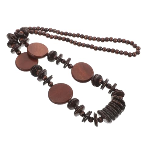 FOMIYES Lange Chunky Perlenkette Natürlichem Kokosnuss und Holzperlen für Sommerpartys Lässige Outfits und Tropischen Stil von FOMIYES