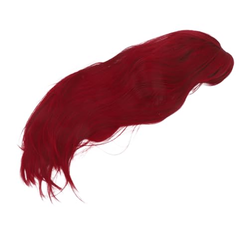 FOMIYES Lange Gerade Synthetische Perücke in Weinrot für Frauen Natürlich Wirkendes Realistisches Design Vollflächige Kopfabdeckung Hitzebeständig für Cosplay Halloween und Party von FOMIYES