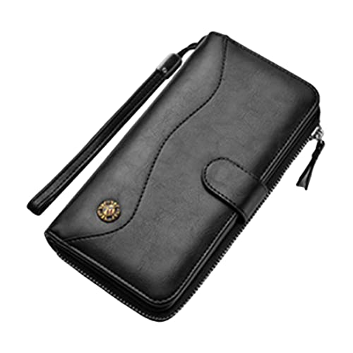 FOMIYES Herren Geldbörse Lange PU Geldbeutel Multifunktionale Handytasche Kartenetui mit Handschlaufe Große Kapazität für Bargeld und Kreditkarten von FOMIYES