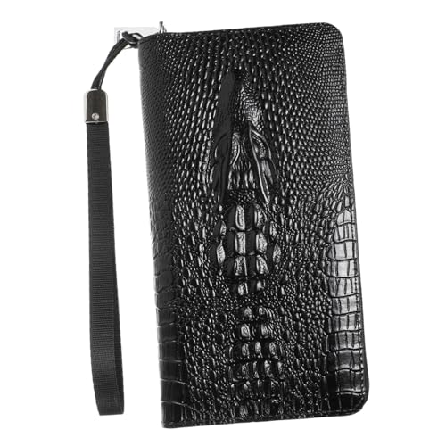 FOMIYES Langes Herren Portemonnaie aus PU mit Alligator Prägung Große Kapazität Multifunktional mit Kartenfächern Reißverschluss Eleganter Geldbeutel für Männer von FOMIYES