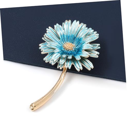 FOMIYES Legierung Daisy Blume Brosche Pin mit Blauer Emaille Dekorativer Cardigan Kragen Clip Strapazierfähig und Praktisch Modisches Accessoire für Damen Einfach zu Befestigen an Schals von FOMIYES