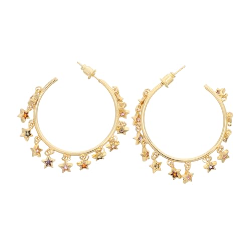 FOMIYES Leichte Creolen Ohrringe mit Bunten Zirkonia Steinen Modische Pentagramm Ohrhänger in Boho Stil Elegante Komfortable Ohrschmuck für Damen Alltag und Büro FOMIYES Leichte Creolen Ohrringe mit Bunten Zirkonia Steinen Modische Pentagramm Ohrhänger in Boho Stil Elegante Komfortable Ohrschmuck für Damen Alltag und Büro von FOMIYES