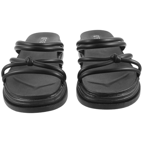 FOMIYES Leichte Damen Sandalen Sommer Candy farben Flach Rutschfeste Outdoor Schuhe Atmungsaktiv Schwarz FOMIYES Leichte Damen Sandalen Sommer Candy farben Flach Rutschfeste Outdoor Schuhe Atmungsaktiv Schwarz von FOMIYES