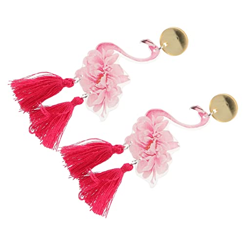 FOMIYES Leichte Flamingo Ohrhänger mit Quaste Trendige Ohrringe für Damen und Teenager Modischer Langlebiger Ohrschmuck für Vielseitige Outfits und Alltag von FOMIYES