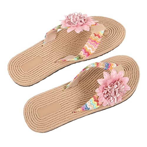 FOMIYES Leichte Hawaii Flip Flops Damen Sommer Slipper aus Atmungsaktivem EVA Rutschfest Strand Sandalen mit Modischem Blumenmuster und Gepolstertem Fußbett für Outdoor und Alltag von FOMIYES
