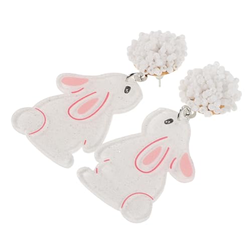 FOMIYES Leichte Ohrringe Osterhasen Ohrstecker mit Funkelnden Perlen Niedliche Kaninchen Ohrringe für Damen Komfortabel und Elegant zu Ostern von FOMIYES