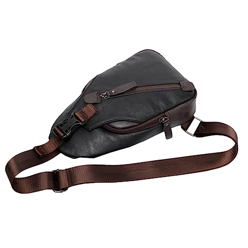 FOMIYES Leichte Sling Bag für Herren Brusttasche PU Wasserabweisend für Outdoor Aktivitäten Fahrradfahren und Reisen Praktische Umhängetasche mit Sicherem Reißverschluss und Atmungsaktivem von FOMIYES