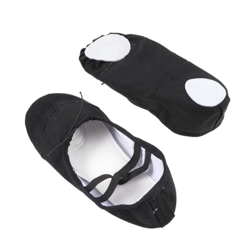 FOMIYES Leichte rutschfeste Ballettschuhe mit Elastischem Band Flexible Canvas Tanzschläppchen für Erwachsene Geeignet für Yoga Ballett Jazz und Moderne Tänze Schwarz von FOMIYES