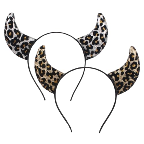 FOMIYES 2stücke Rinderhorn Haar Bänder Party Dekorative Stirnbänder Festival Leopard Stirnbänder Für Erwachsene von FOMIYES