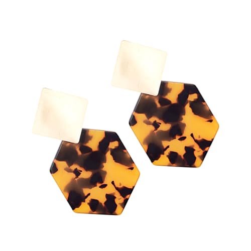 FOMIYES Leopard Ohrstecker Hexagon Geometrisch Damen Ohrringe Modisch Leicht Elegant Alltag Schmuck von FOMIYES