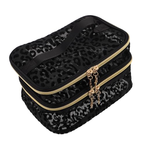 FOMIYES Leopard Print Toiletry Bag Doppellagig Kompakter Mini Zipper Reise Make-up Organizer Vielseitig Für Kosmetik Skincare Und Alltag FOMIYES Leopard Print Toiletry Bag Doppellagig Kompakter Mini Zipper Reise Make-up Organizer Vielseitig Für Kosmetik Skincare Und Alltag von FOMIYES