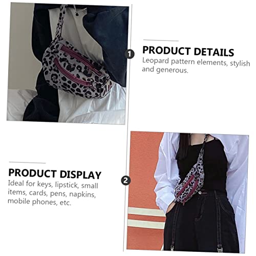 FOMIYES Leopardenmuster Bauchtasche Damen Plüsch Mini Fanny Pack Hüfttasche Leicht Kleine Geldbörse Brusttasche für Alltag Reisen Festival von FOMIYES