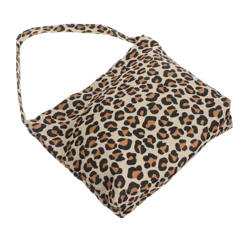 FOMIYES Leopardmuster Umhängetasche Damen Retro Armpittasche Große Kapazität Shopping Handtasche Leicht Tragbar Alltag Tote Bag von FOMIYES