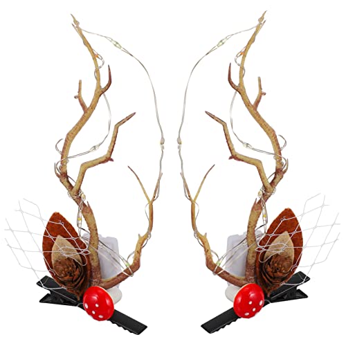 FOMIYES Leuchtende Rentier Geweih Haarklammern Weihnachten Haarspangen Festival Kopfschmuck für Damen Weihnachtskostüm Zubehör von FOMIYES