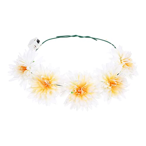 FOMIYES Leuchtender Kranz Stirnband Frauen Armbänder Hochzeitsblumenstirnband Leuchten Sie Stirnband Blumenkronen Für Glühendes Blumenstirnband Fee Zubehör Die Blumen Fräulein Stoff Foto von FOMIYES