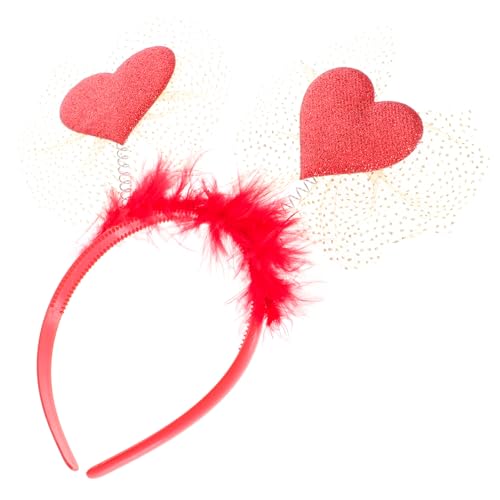 FOMIYES Liebes-feder-stirnband Rotes Stirnband Haarschmuck Für Kinder Hochzeitsdekorationen Herzförmige Haarbänder Liebe Stirnbänder Für Frauen Valentine Bopper Stirnbänder Party-stirnband von FOMIYES