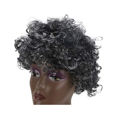 FOMIYES Lockige Haarperücke Oma Kostüm Perücke Cosplay-partykleid Puff Perücke Der Alten Dame Oma Perücken Für Frauen Oma Outfit Perücke von FOMIYES