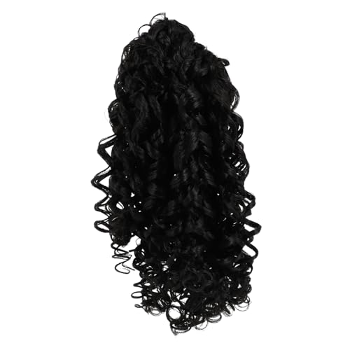 FOMIYES Lockige Pferdeschwanz Haarteil mit Elastischem Netz Verstellbare Damen Ponytail Extension Synthetisches Schwarzes Afro curl Haar für Vielseitige Stylings Bequem und Hautfreundlich von FOMIYES