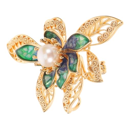 FOMIYES Lotusblüten-brosche mit Künstlichen Perlen und Funkelnden Strasssteinen Dekorativer Metall-badge Eleganter Hochzeits-anstecker für Braut und Brautjungfern Modischer Schmuck für von FOMIYES