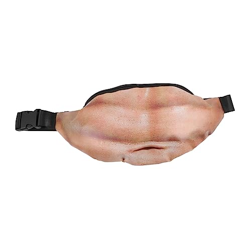 FOMIYES Lustige Bauchtasche Prank Waist Bag mit Großem Bauchdesign Wiederverwendbare Hüfttasche für Männer für Geburtstag Festival Outdoor Sport und Alltag von FOMIYES