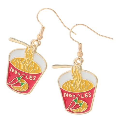 FOMIYES Lustige Instant Nudel Ohrringe Kreative Pasta Schmuck Leichte Statement Ohrhänger für Frauen Einzigartiges Design für Party und Alltag Niedliche Food Accessoires von FOMIYES