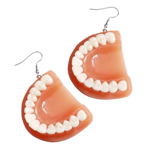 FOMIYES Lustige Zahnanhänger Ohrringe Damen Hängend Kreativer Schmuck Hautfreundlich Leicht Kombinierbar für Freunde Urlaub Alltag von FOMIYES