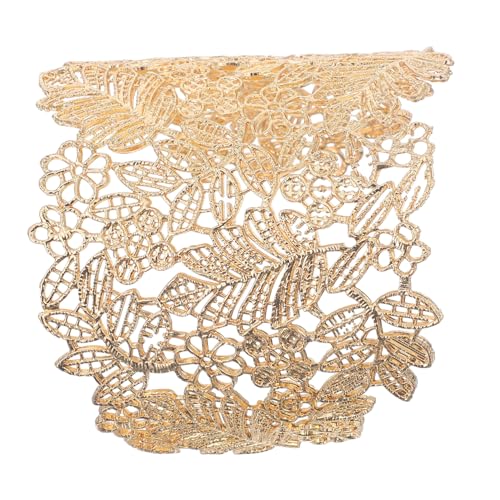 FOMIYES Luxuriöser Goldener Metallarmreif Damen Breiter Filigraner Spitzenarmband Zarte Verzierungen Komfortabel Stilvoll Passend zu Kleid Hochzeit von FOMIYES