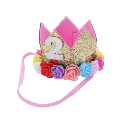 FOMIYES Kleinkind Geburtstag Krone 2. Geburtstag Babygeburtstagskrone Baby Geburtstag Tiara Hut 2. Stirnband Krone Baby-prinzessin Tiara Geburtstagsgeschenk Mädchen Kleiner Junge von FOMIYES