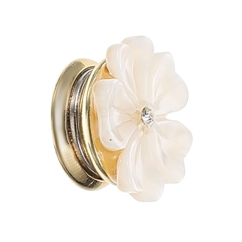 FOMIYES Magnetische Blumenschmuck Brosche aus Natürlicher Weißer Muschel Fünfblättrige Dekorative Anstecknadel Modischer Schutz vor Verrutschen Eleganter Schmuck für Kleidung und von FOMIYES