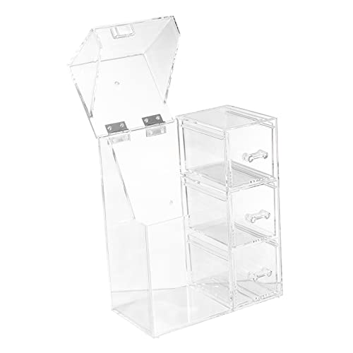 FOMIYES Aufbewahrungsbox Für Make-up-pinsel Tragbarer Make-up-pinselhalter Organizer Make-up-pinselhalter Aus Kristall Mit Deckel Ästhetisch Ansprechende Kosmetikanzeige von FOMIYES