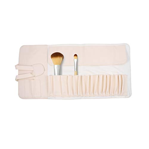 FOMIYES Make up Pinseltasche Für Damen Kosmetik Organizer Tasche Aus Strapazierfähigem Pu Für 18 Pinsel Tragbar Beige Für Reisen Und Zuhause von FOMIYES