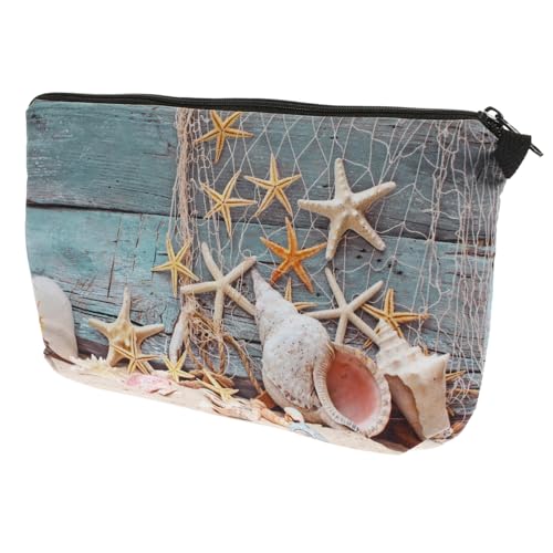 FOMIYES Make up Tasche für Mädchen Handliche Kosmetiktasche mit Seestern Muschel Motiv Wiederverwendbar Kompakte Organizer Tasche für Reise und Alltag Leicht und Modisch von FOMIYES