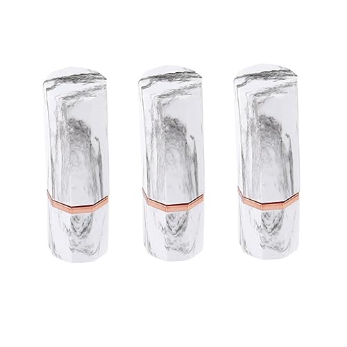 FOMIYES 3 Stück Marmorierungs-lippenstift-tube Zarte Verpackungstube Für Damen Modische Mini-leer-lippenstift-tube Stilvolles Design Weißes Lippenstift-unterverpackungsflaschen-set von FOMIYES