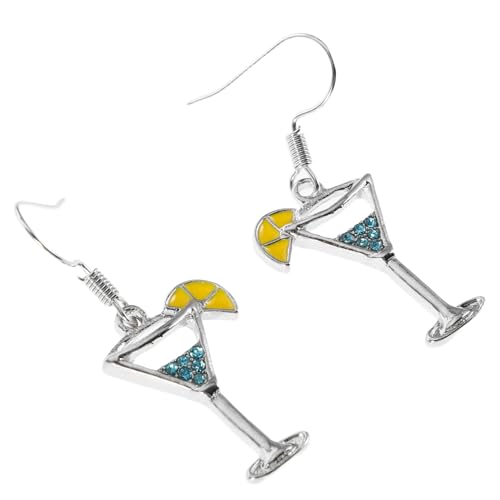 FOMIYES Martini glas Ohrringe Damen Cocktailglas Design Statement Schmuck Leicht Elegant Für Partys Hochzeit Alltag Chic Accessoire Weinglas Inspiration von FOMIYES